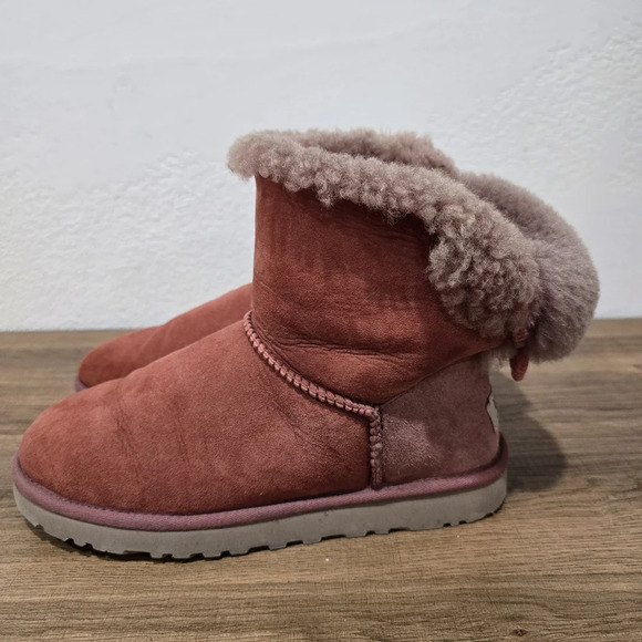 UGG mini Bailey bow corduroy boots dark red‎ - Picture 2 of 11